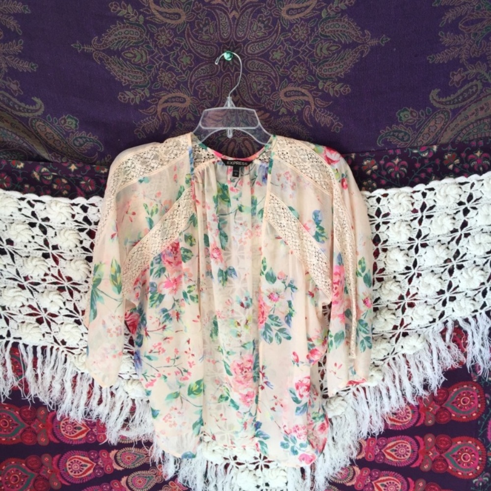 Express floral sheer cover up